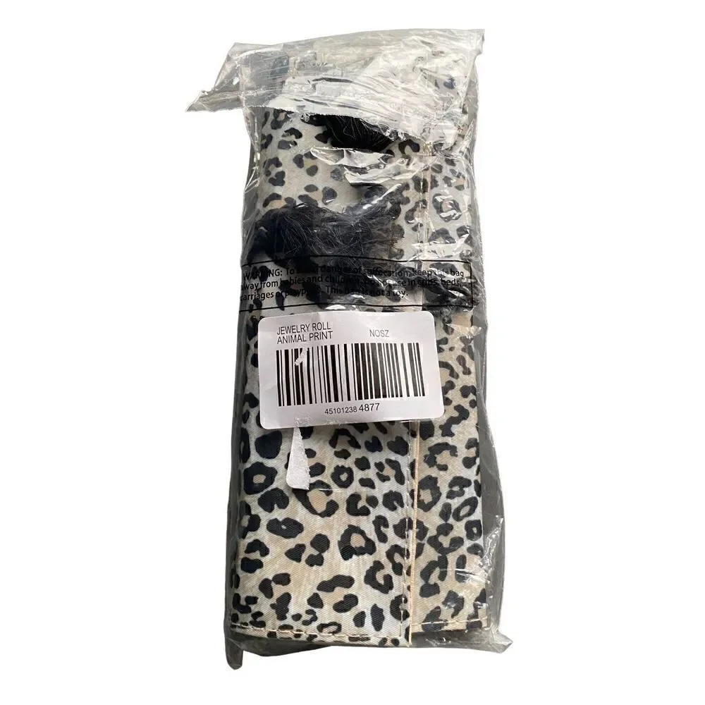 Chicos Travel Jewelry Roll Leopard Print New with tags